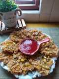 Cucur jagung sos sriracha