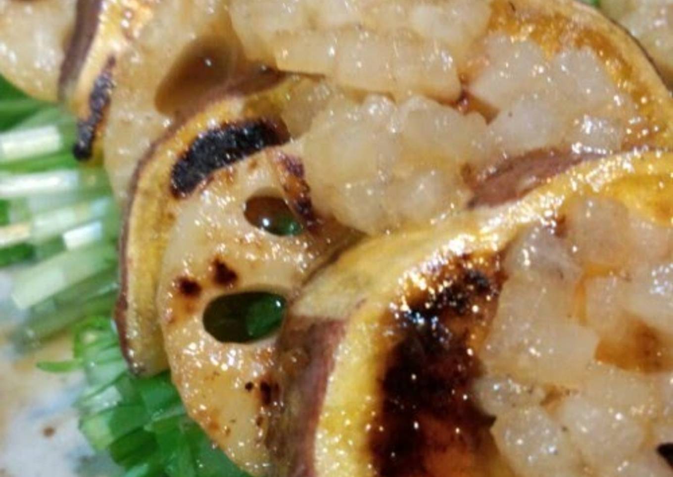Lotus Root and Sweet Potato Salad with Pear Sauce