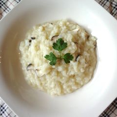 A picture of King Oyster Mushroom Risotto (Vegan Friendly).