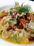 Salmon And Spice Carrot With Farfalla Pasta