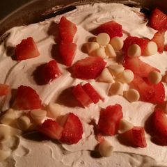 A picture of White Chocolate Strawberry Cake.