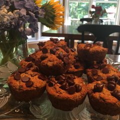 A picture of Vegan Banana Nut Chocolate Chip Muffins.