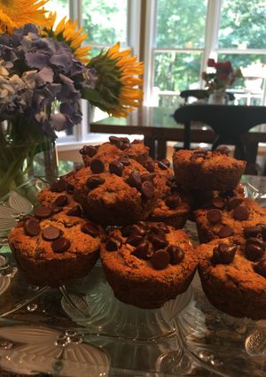 A picture of Vegan Banana Nut Chocolate Chip Muffins.