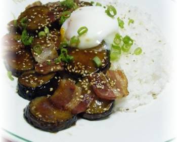 Best Recipe Eggplant and Bacon with Poached Egg Practical Delicious