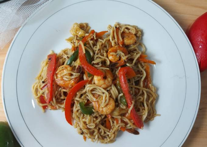 Panduan Membuat Resep 216. Mie Udang Lada Hitam