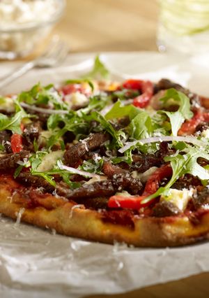 A picture of Open Faced Seared Beef Sirloin Tartine.