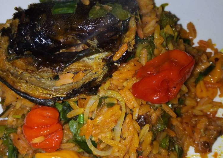 How to Make Tasty Palm oil jallof rice with Dry Fish