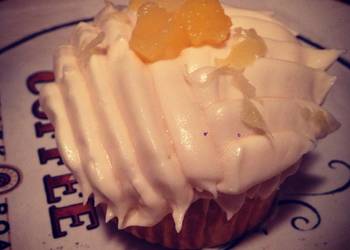 Ultimate Serving Recipe Pineapple  Coconut Cupcake W Coconut Frosting  Pineapple Shredding On Top Delicious Nutritious