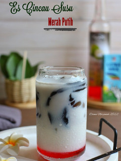 Foto resep Es Cincau Merah Putih