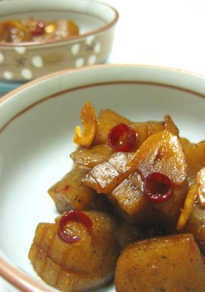 A picture of Burn-You-Up Garlic Konnyaku Beer Snack.