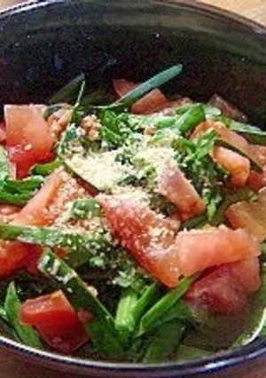 A picture of Delicious Beyond Imagination! Chive and Tomato Salad.