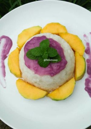 Foto resep Sticky Rice Mango Purple ala Fitri