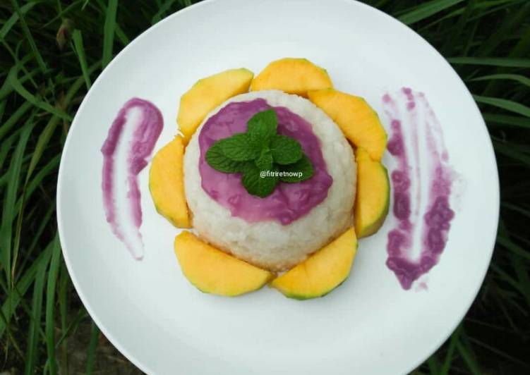 Resep Sticky Rice Mango Purple ala Fitri, Enak Banget