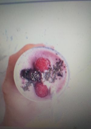 A picture of Keto mixed berry smoothie recipe with 3 ingredients.