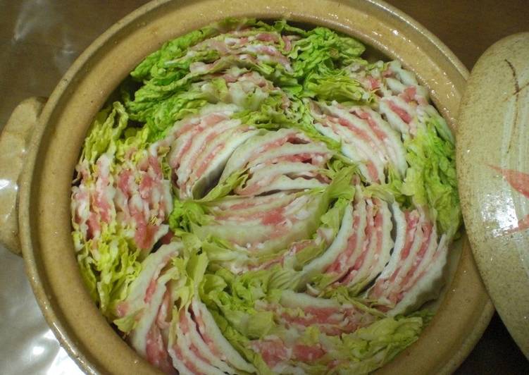 Mille-feuille Style Layered Chinese Cabbage and Pork Belly Hot Pot