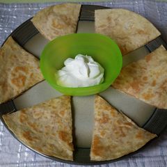 A picture of Chicken/Cheese Quesadilla.