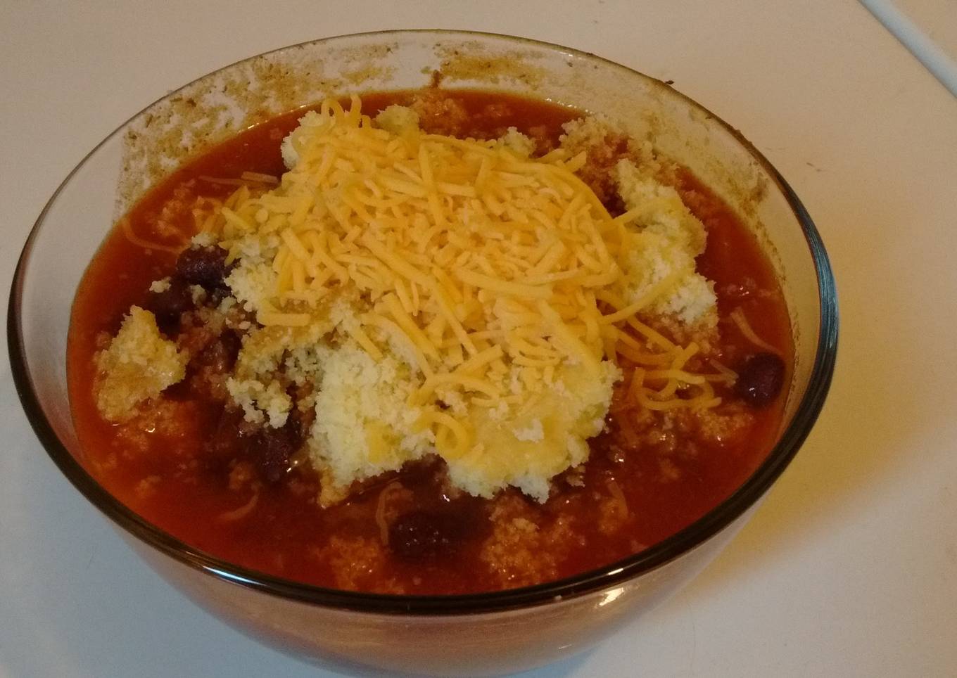 Homemade chili and Cornbread