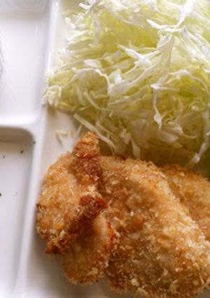 A picture of Less Calories and Less Washing! Baked Tonkatsu.