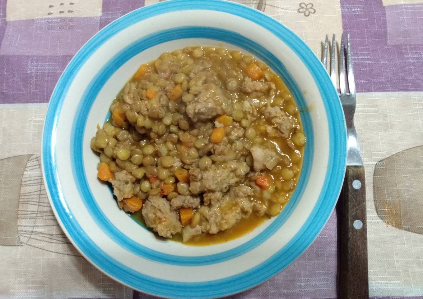 Guiso de lentejas con chorizos