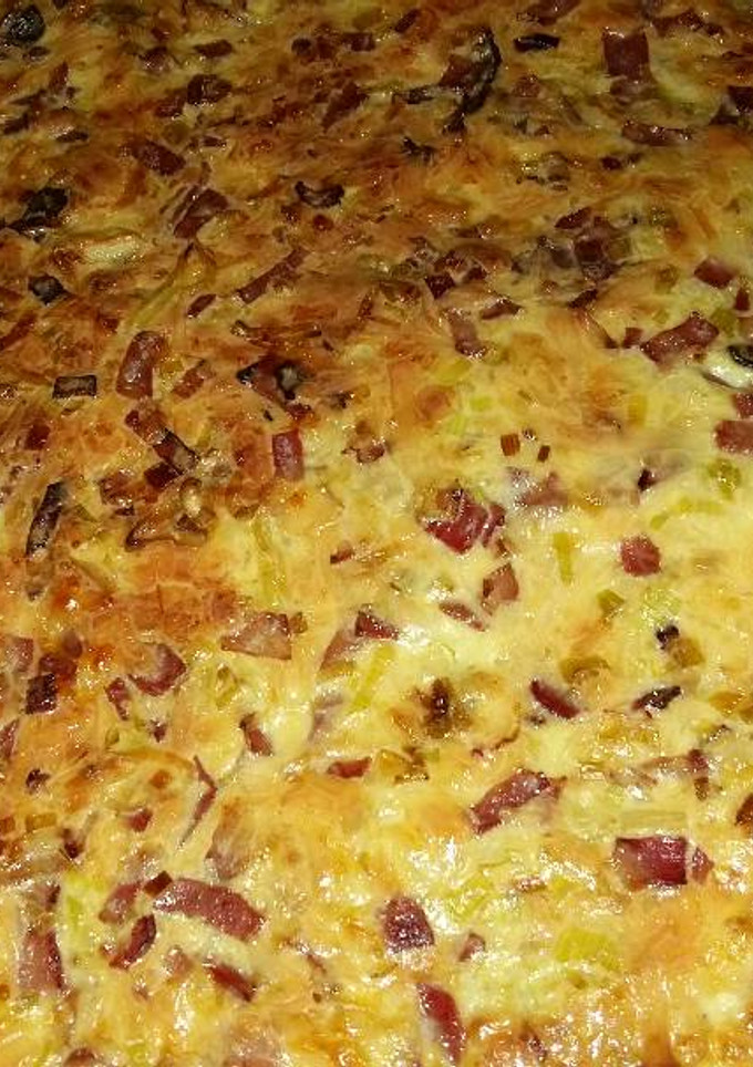 Una foto de Quiche de bacon, queso y puerro