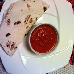 A picture of Red Chile sauce or red chile Con Carne.