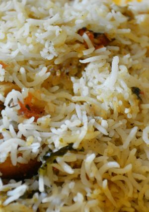 A picture of Mutton Dum Biryani.