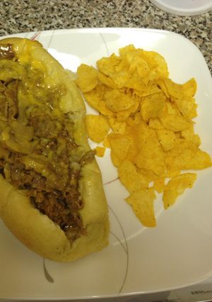 A picture of Easy Peasie Super Cheesy Cheesesteak W/Mushrooms.
