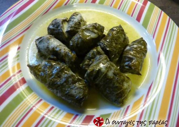 Dolmadakia With Ground Meat In Egg And Lemon Sauce Recipe By Cookpad Greece Cookpad