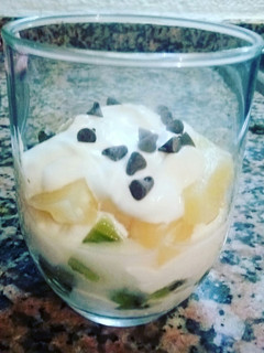 Una foto de Queso batido con fruta