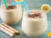 Una foto de malteada de caramelo