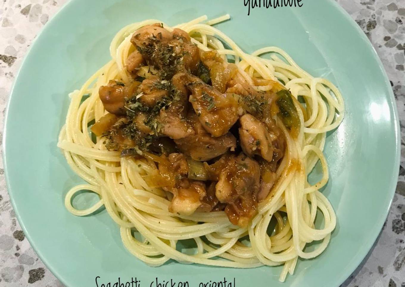 Spaghetti Chicken Oriental