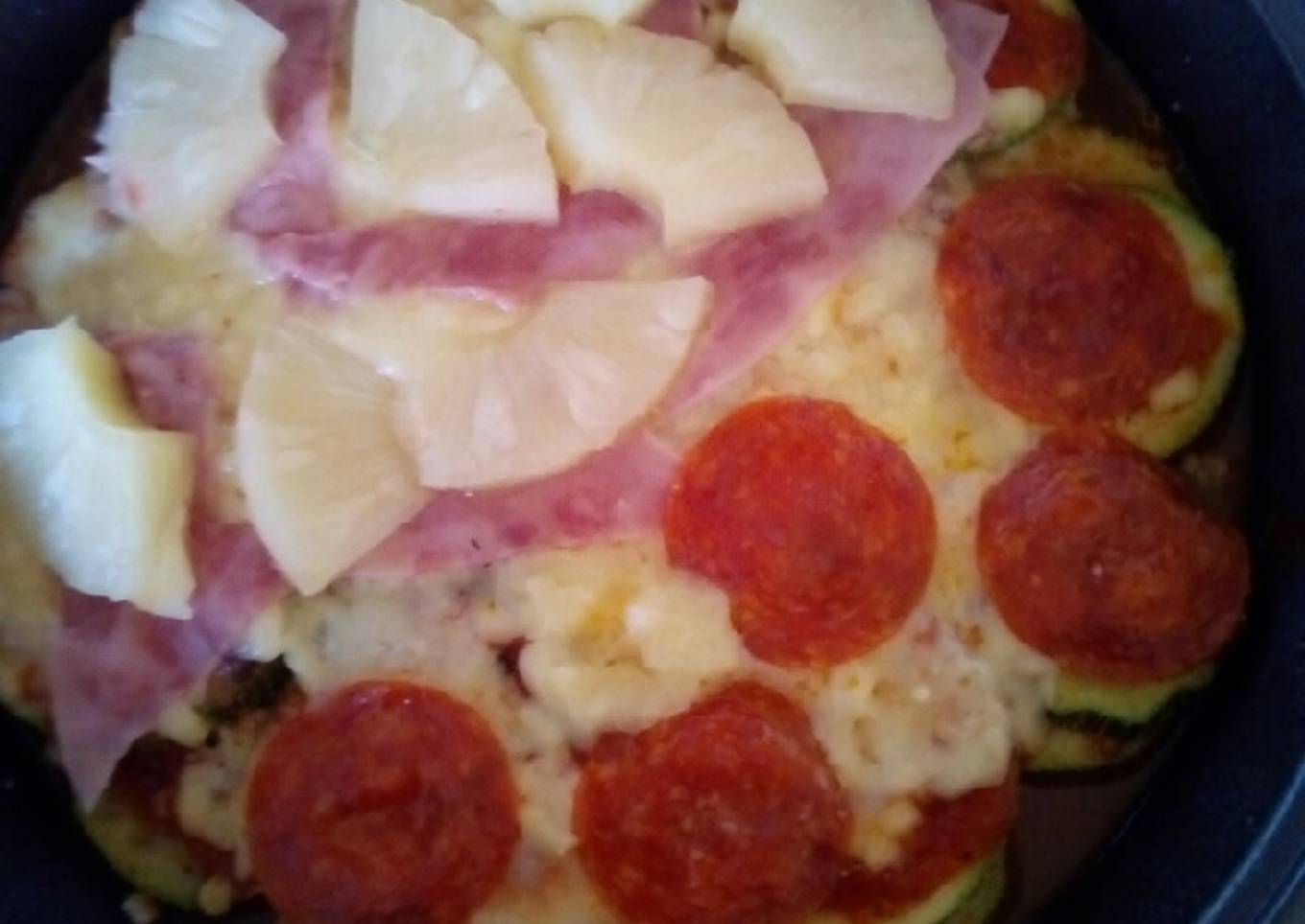 Pizza con base de calabacitas