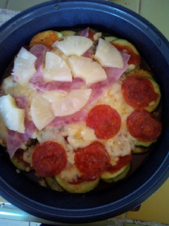 Una foto de Pizza con base de calabacitas