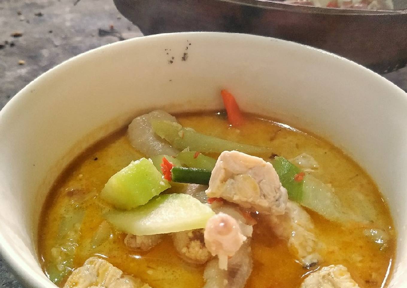 Lodeh tempe kacang panjang labu siam