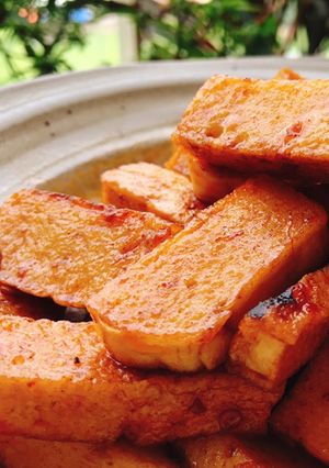 Hình của món Đậu hũ xào tương ớt Quế Lâm.