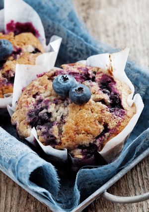 A picture of Blueberry oat muffins.