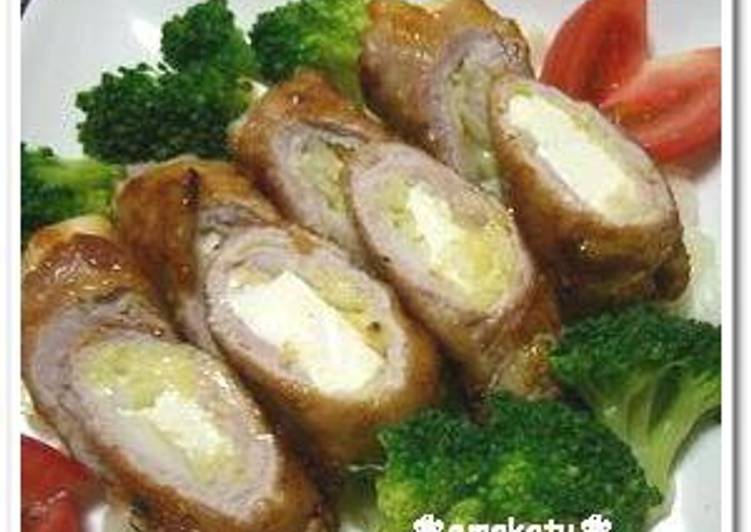 Recipe of Quick Meat-Wrapped Tofu With Oyster Sauce and Mayonnaise