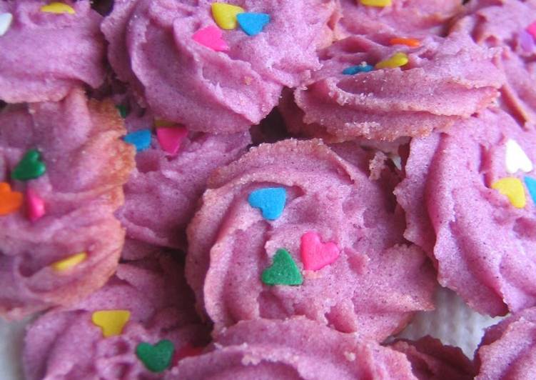 Purple Sweet Potato Spritz Cookies