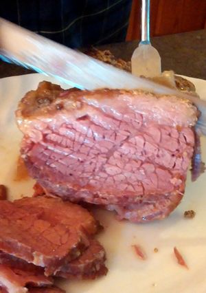 A picture of Christi's Tender Beer Bath Crockpot Corned Beef.