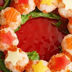 A picture of Shooting Star Wreath with Temari Sushi.