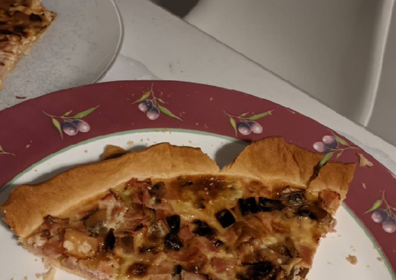 Quiche jambon champignon poireau