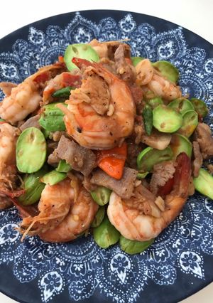 รูปของ สะตอผัดกะปิกุ้งหมูสามชั้น