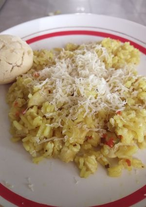 Una foto de Risotto con pollo
