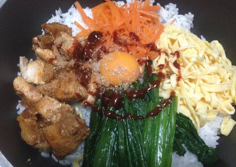 Recipe of Favorite Bibimbap in a Frying Pan