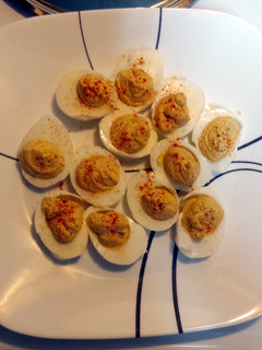 A picture of Firey deviled eggs.