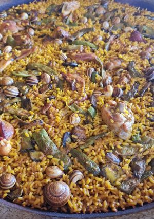 A picture of Paella Valenciana.