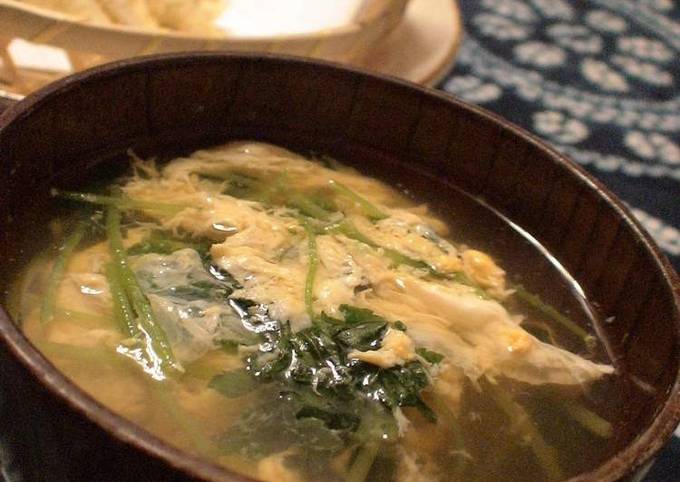 Step-by-Step Guide to Prepare Award-winning Easy Egg Drop Soup with Mitsuba