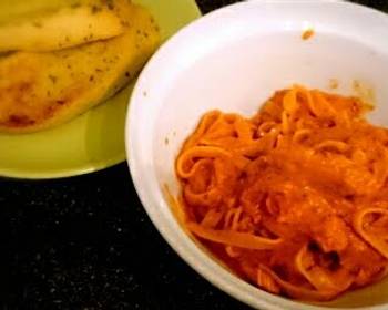 Fresh, Making Recipe Chilli Chicken Tagliatelle in Tomato and Sour Cream Sauce Delicious