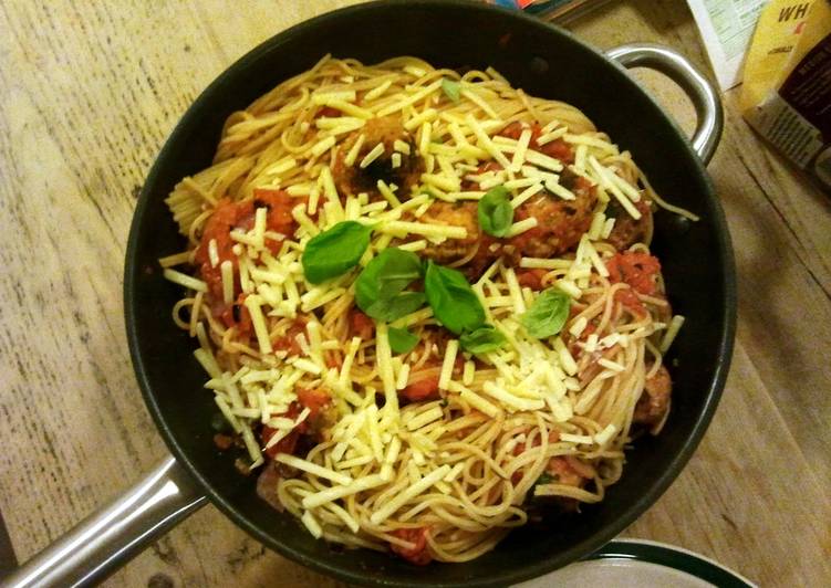 Recipe of Quick Homemade meatballs & Pasta