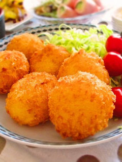 A picture of Healthier Fish Croquettes with Hanpen Fish Cakes.